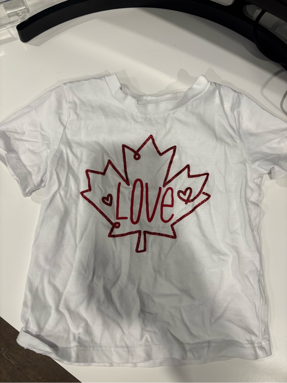Joe Fresh White Short-Sleeve Tee with Red Maple Leaf 'Love' Graphic